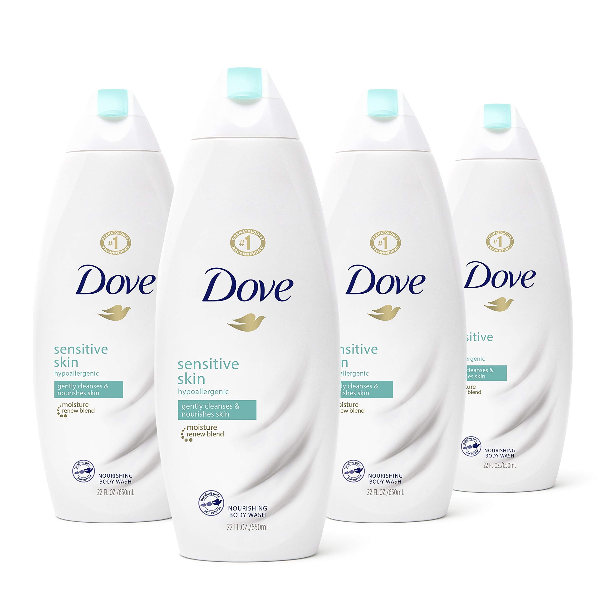 Dove Body Wash Nourishing Sensitive Skin Sulfate Free and Hypoallergenic 22 oz, 4 count